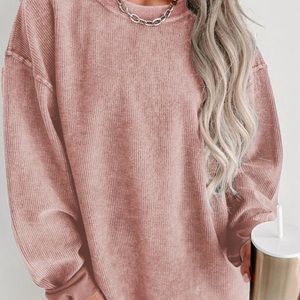 Pink corded sweatshirt
